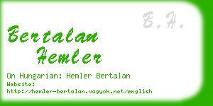 bertalan hemler business card